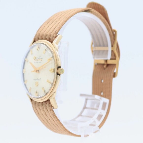 Vintage 33mm Lucien Piccard Seashark Men\'s Automatic Wristwatch 10k Gold Filled